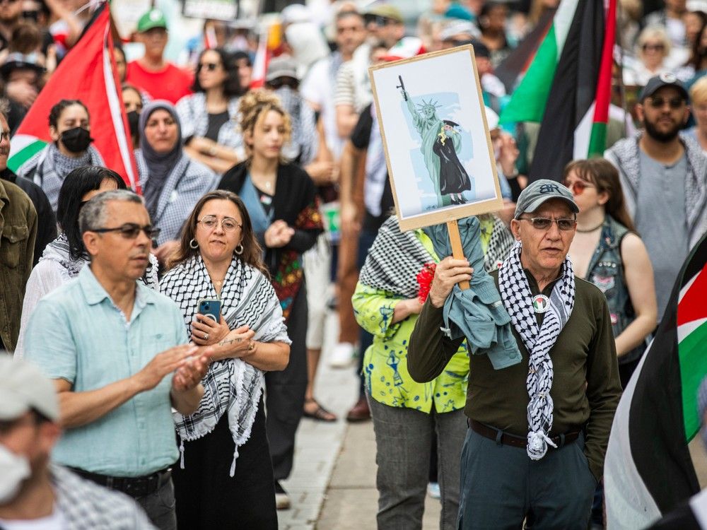 Protest calling for a ceasefire in Gaza.