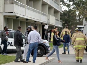 residents were evacuated from the high-rise at 1244 Donald Street Thursday following a fire.