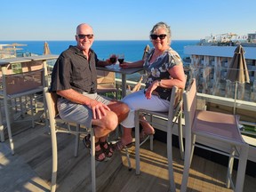 Doug Nugent and his wife Kathy loving life together, travelling in Spain. SUPPLIED PHOTOS