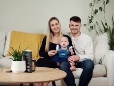 Emmy with her parents. SUPPLIED PHOTOS