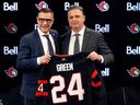 Ottawa Senators president of hockey operations and general manager Steve Staios introduces Travis Green as the team's new head coach Wednesday at the Canadian Tire Centre.