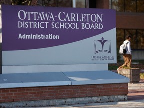Sign for the Ottawa-Carleton District School Board building on Greenbank Road