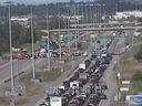 An image from a traffic camera on Highway 417 near Carp Road shows the traffic impact of the crash in the west end on Friday afternoon.