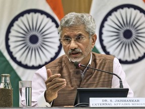 FILE: Indian Foreign Minister Subrahmanyam Jaishankar addresses a press conference in New Delhi, India, Tuesday, Sept. 17, 2019.