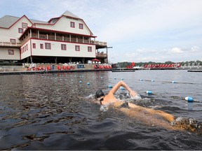 Swimmer at the NCC Riverhouse on the Ottawa River