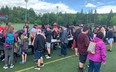 Fans line up for Redblacks autographs following Saturday’s open practice at Mont Bleu Stadium in Gatineau. Don Brennan/Postmedia