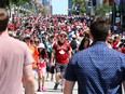 Wellington Street was busy during the Canada Day festivities held in Ottawa, July 01, 2024. But Bruce Deachman couldn't find an Oilers jersey anywhere.
