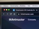 A ticketmaster website is shown on a computer screen.