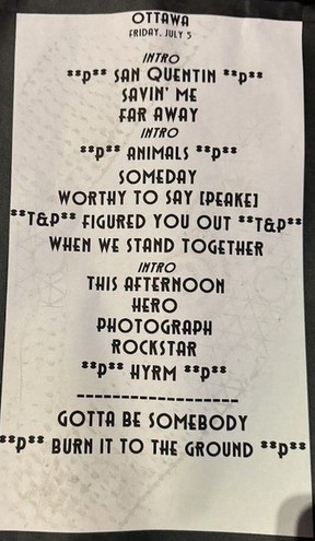 Set list