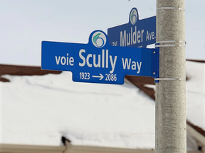 Scully Way and Mulder Ave. street signs