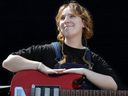 Ottawa's Hannah Judge, aka fanclubwallet, sat for a photo after finishing her sound check at Bluesfest on Sunday, July 14.