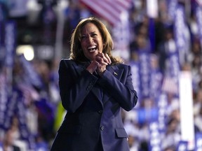 Politics tamfitronics Democratic presidential nominee Vice President Kamala Harris laughing
