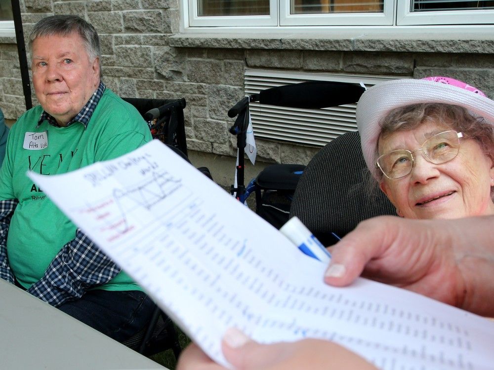  the spelling bee was a white knuckler, lasting way beyond the time limit, as seniors like tom campbell and donna macgregor breezed through preliminary rounds.