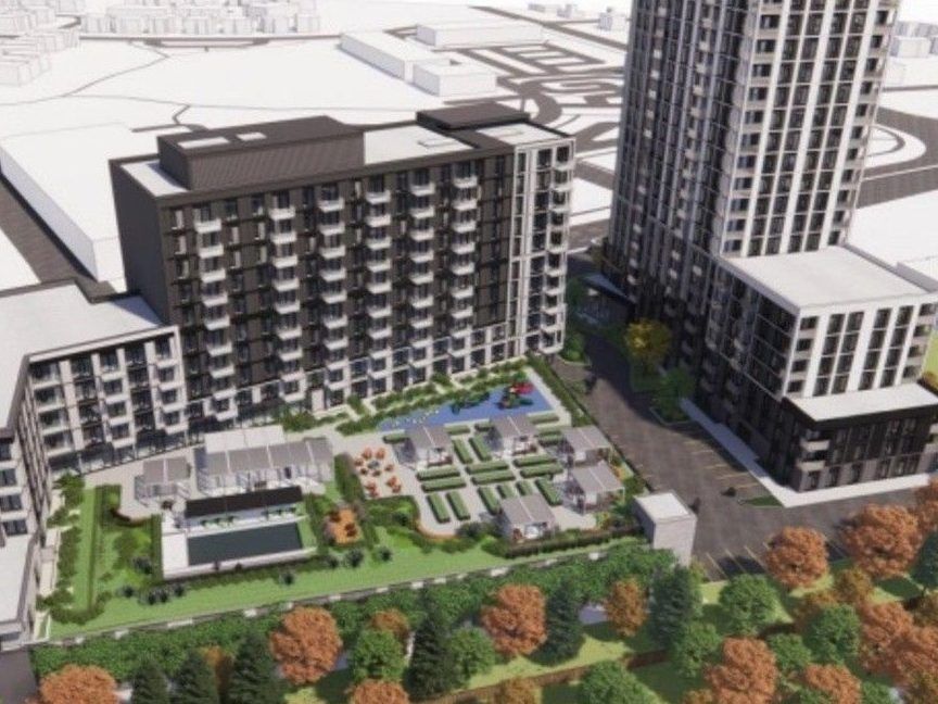 Representaciones conceptuales de los edificios de apartamentos ubicados en 6310 y 6320 Hazeldean Rd., Stittsville. La controvertida propuesta fue aprobada por el comité de planificación y vivienda de Ottawa el 11 de septiembre.