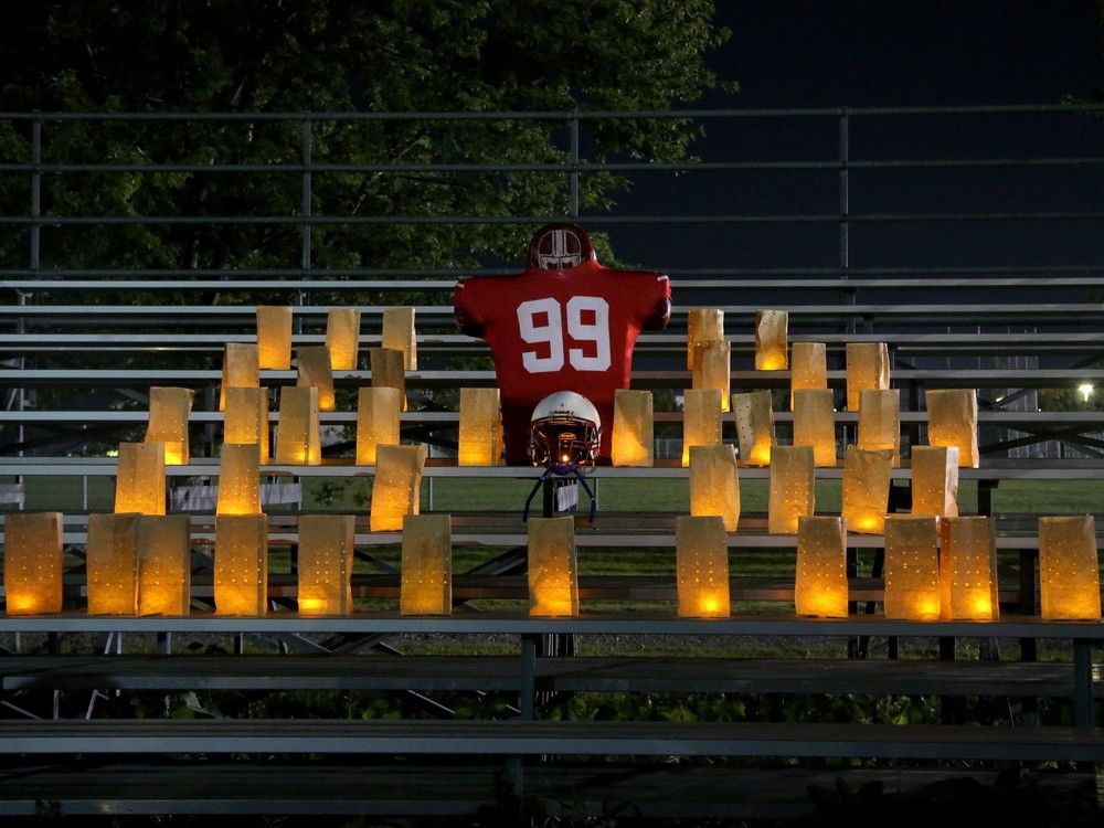 The boys from the Kanata Knights varsity team paid tribute to their former teammate, Quentin Dorsainvil, who was shot and killed Sunday night.