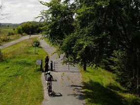 A section of the Prescott-Russell Recreational Trail, a 72-km stretch on a former railbed that runs from Anderson Road east of Ottawa to Rigaud, Que.