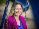 Ottawa city councillor for Rideau-Vanier, Stéphanie Plante, captured at Cindy Mitchell Park in Sandy Hill on Sunday, Oct. 13, 2024.