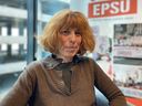 Nadja Salson, a policy officer at the European Public Service Union, in her office in Brussels, Belgium.