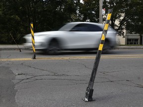 Flex posts on suburban Ottawa street