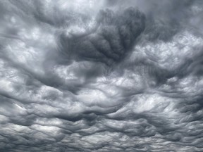 Asperitas clouds over Ottawa ahead of a Sunday evening storm.