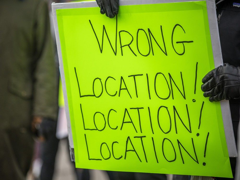  a group of close to a hundred area residents gathered to protest at the location of a proposed tent-like structure for temporary housing of asylum seekers at the nepean sportsplex in november.