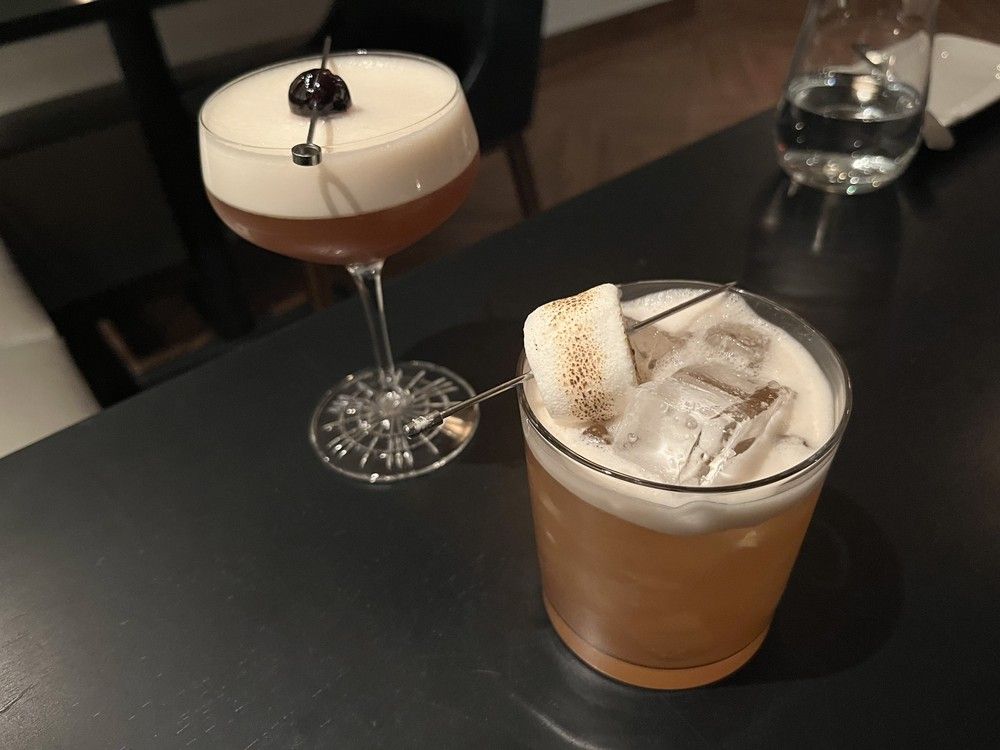  amaro sour and sweetie-pie cocktails at stofa on wellington street west