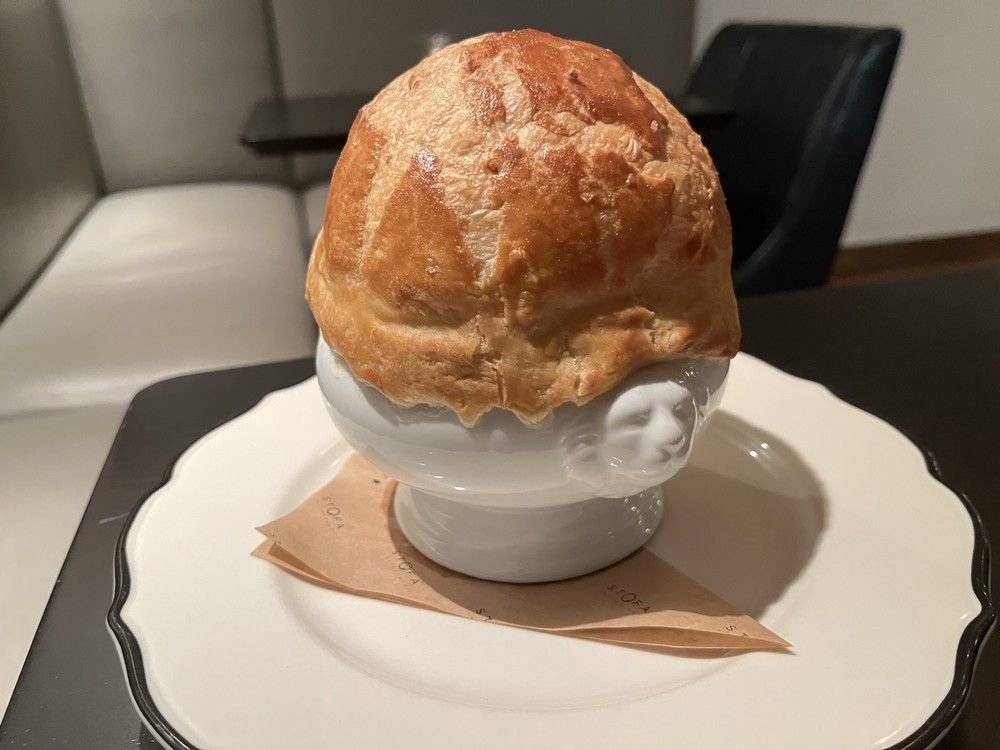  mushroom soup en croute at stofa on wellington street west