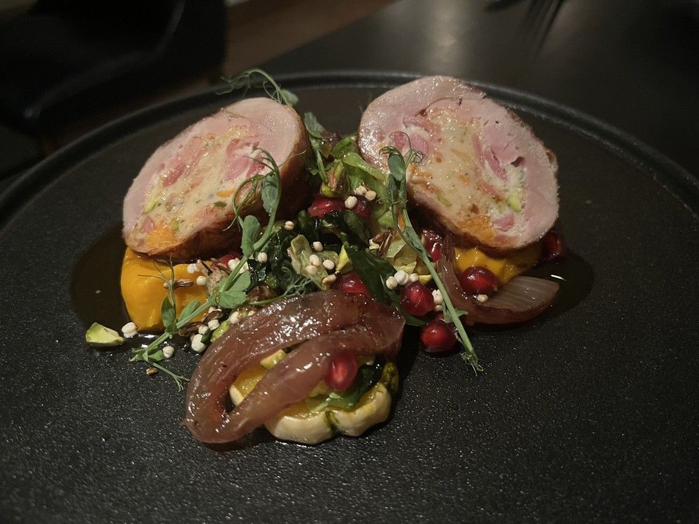  quail stuffed with confit quail and chicken mousseline at stofa on wellington street west