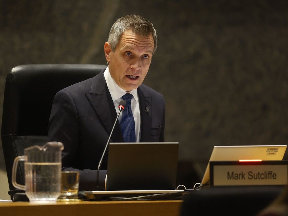  mayor mark sutcliffe during the meeting.