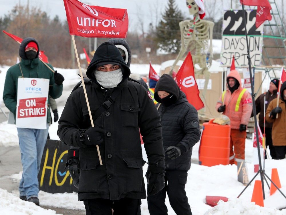 best theratronics workers remain on strike after 222 days at their march road building. the union says they can't even get the owner to the bargaining table and many of the workers have had to leave the picket line to take new jobs to support their families.