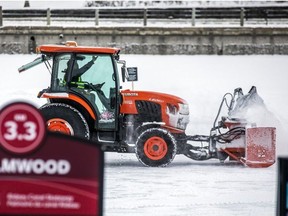 A tractor on ice