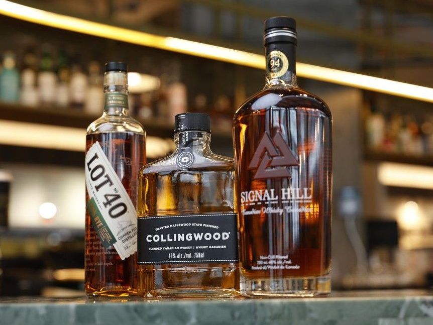  bottles of canadian spirits: lot 40, collingwood and signal hill.