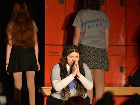 Carrie played by Madison Washington, and ensemble during Sir Wilfrid Laurier's production of Carrie, on February 27th, 2025.