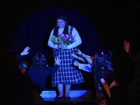 Carrie played by Madison Washington, and ensemble during Sir Wilfrid Laurier's production of Carrie, on February 27th, 2025.