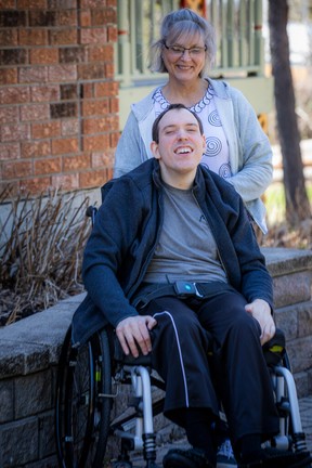 Sandy Tucker and her son, Benjamin Firth, at their home on Sunday, April 27, 2025.