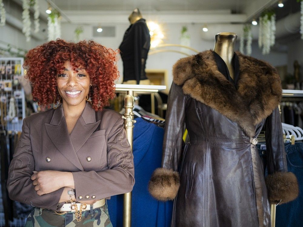  Ingrid Daniel, founder of Tribe Co., a new art-vintage-lifestyle shop on Gladstone Ave., Sunday, Jan. 26, 2025.
