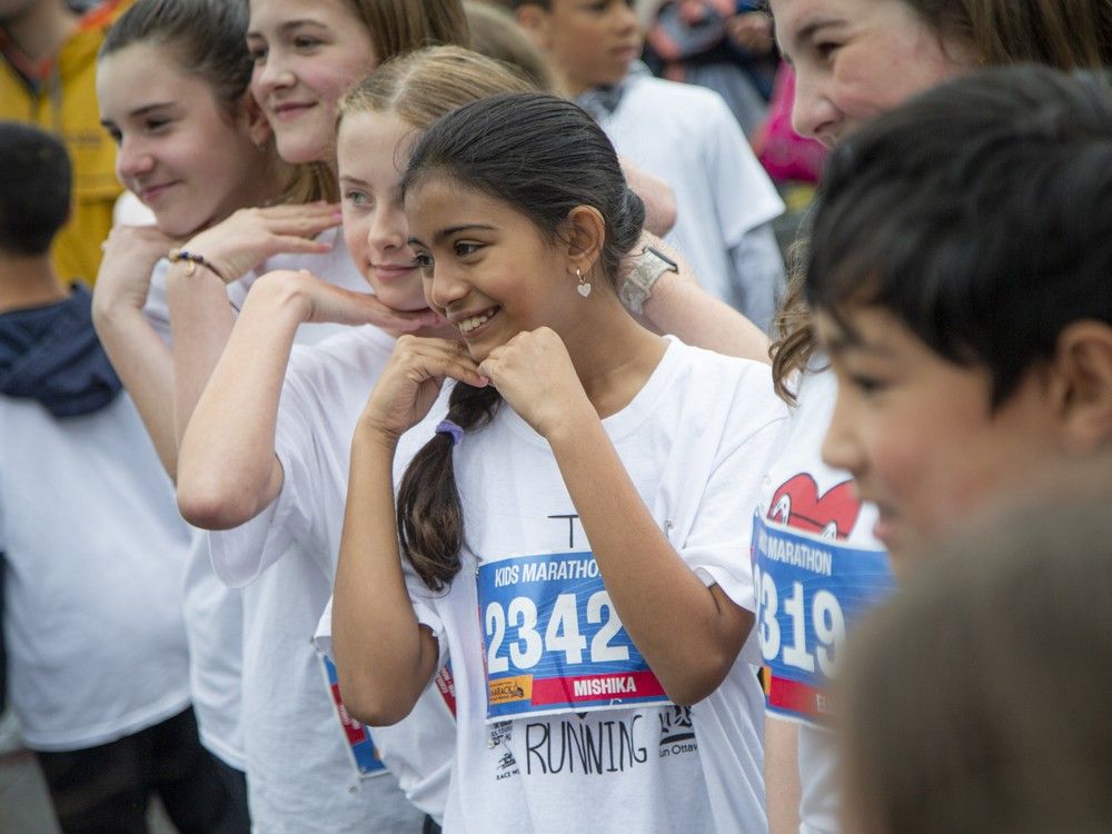  Children ages 5-12 hit the pavement Saturday for the Ottawa Kids Marathon.