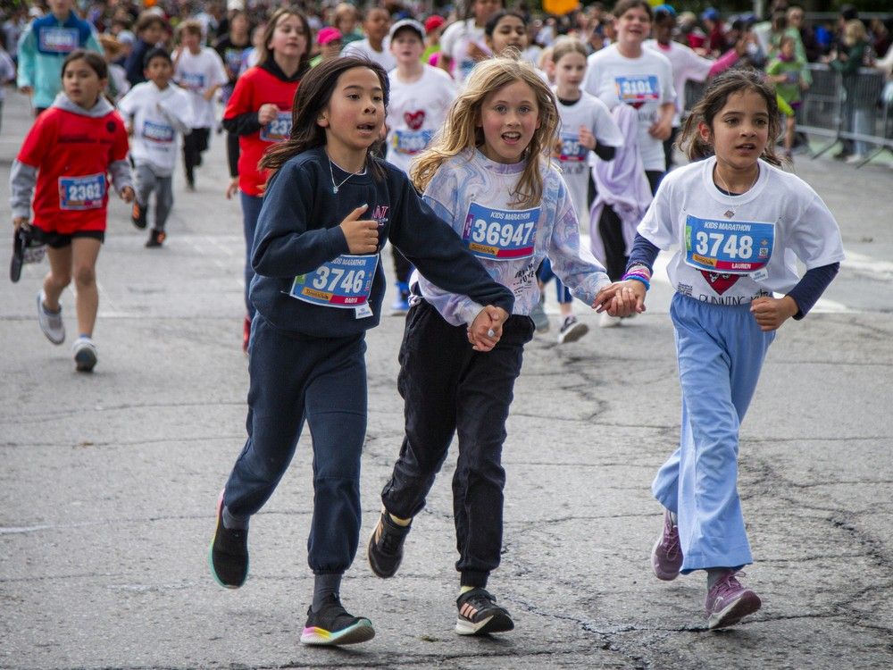  Children 5-12 hit the pavement Saturday for the Ottawa Kids Marathon, a 1.2-kilometre dash.
