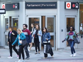 Public servants go to work in downtown Ottawa.