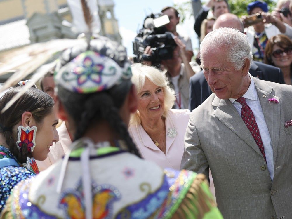  Britain’s King Charles III and Queen Camilla greet people as they visit Lansdowne Park during a two-day visit on May 26, 2025 in Ottawa, Canada. It is The King’s 20th and Queen’s 5th tour of Canada, with their previous visit being in 2022. Photo by Hannah McKay – Pool/Getty Images