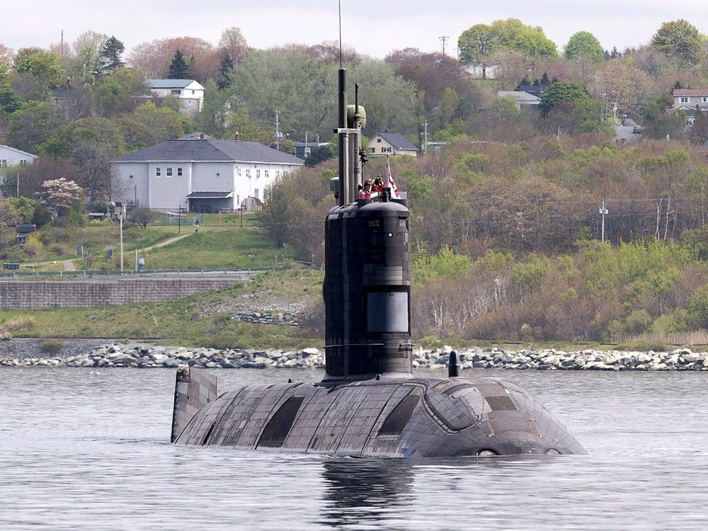  A 2017 file photo shows HMCS Windsor, one of Canada’s four Victoria-class submarines, heading out of the harbour in Halifax.