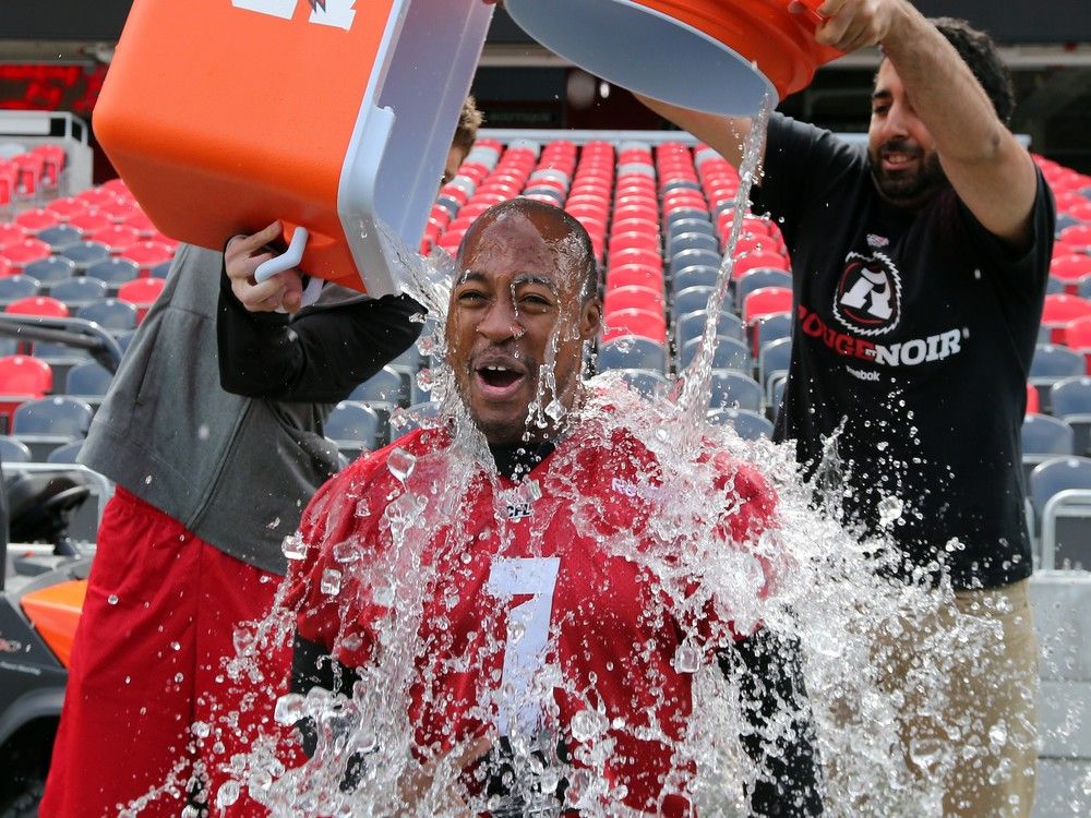 In 2014, then-Ottawa Redblacks quarterback Henry Burris got doused with two ice chests full of freezing water after practice one day —  all for a good cause. The Ice Bucket Challenge  had become a viral sensation to raise money for ALS.