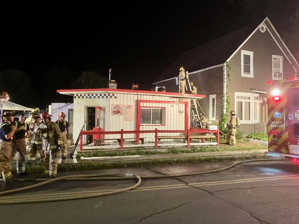  Fire at Al’s Diner in Osgoode late Tuesday.