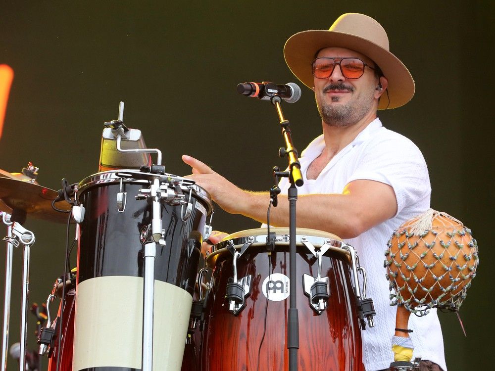  Dystoh, an Ottawa duo of saxman Ray Tabana and percussionist Phil Motion (pictured), was were the first act on the main stage of Bluesfest on Thursday night.
