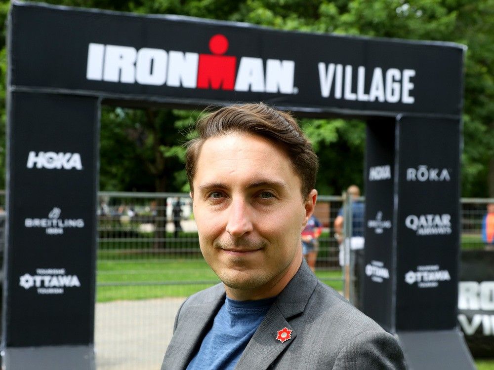  Jérôme Miousse, director of public affairs for Ottawa Tourism, is seen at the IRONMAN Village at Confederation Park. He says the IRONMAN event is a good reflection of the active lifestyles many Ottawa residents lead.
