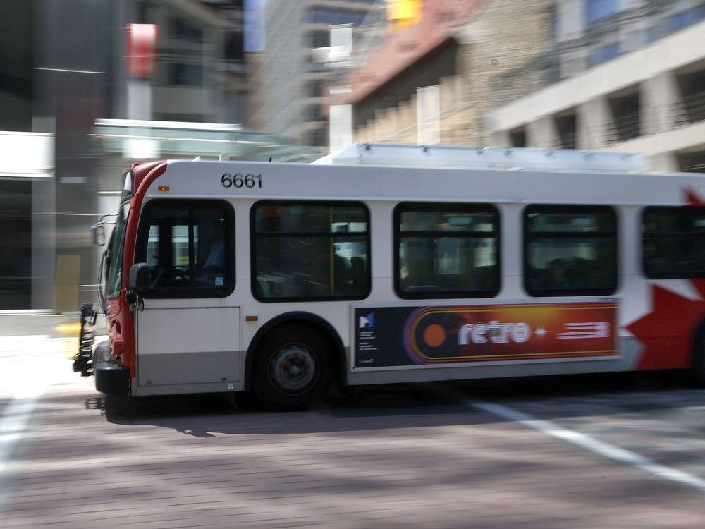  An OC Transpo bus in downtown Ottawa Wednesday.