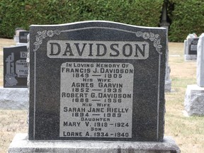 grave marker in Bell's Corners
