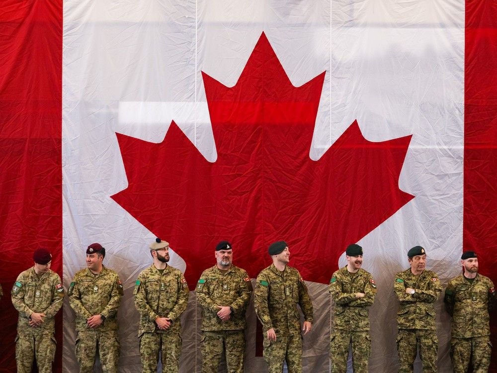 Canadian troops of the 4th Canadian Division at Fort York Armoury on June 9.