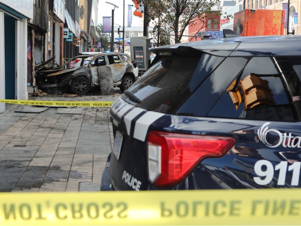  The scene after a fire at 156 Rideau St. in the ByWard Market on Sept. , 2025.