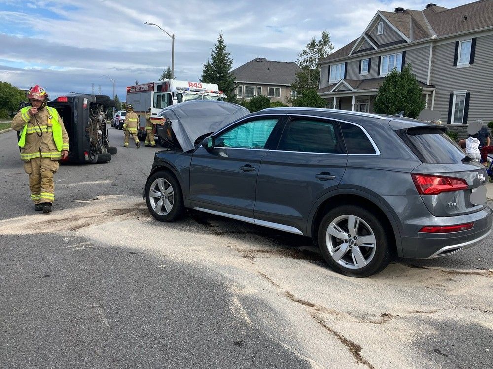  Firefighters safely extricated a person from a car following a collision Sunday morning.